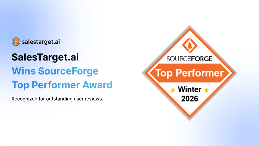 Salestarget.ai Wins the Sourceforge Winter 2026 Top Performer Award