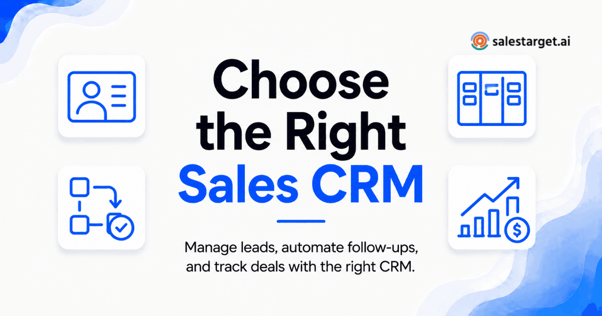 How to Choose the Right CRM for Your Sales Team to Manage Leads, Automate Follow-Ups, and Close More Deals?