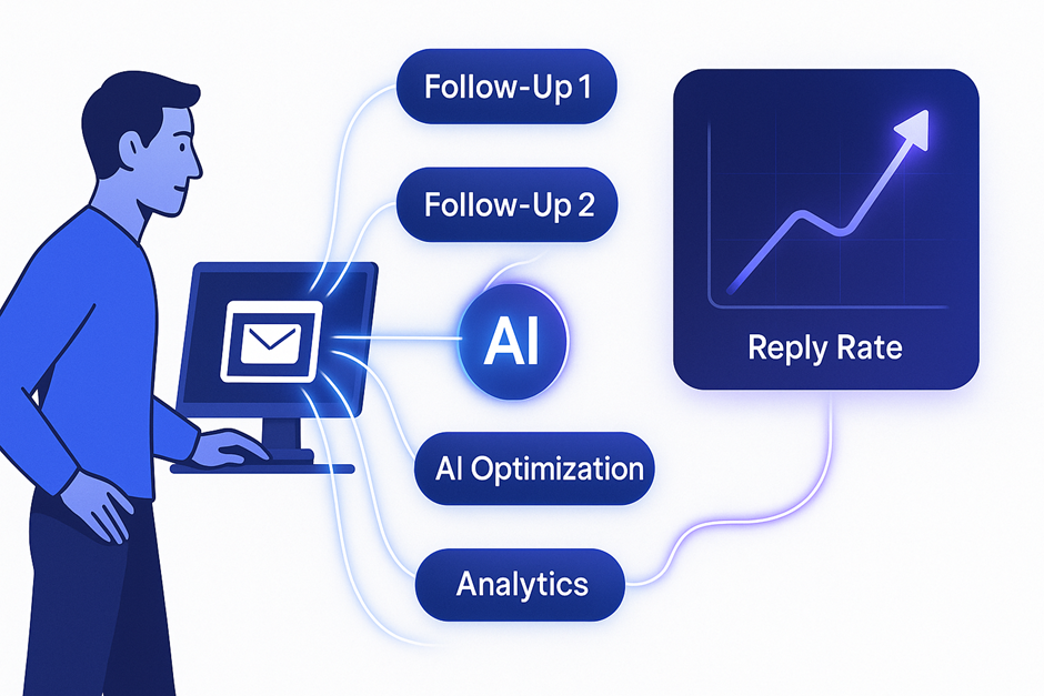 Email follow-up sequences with analytics and automation to improve reply rates