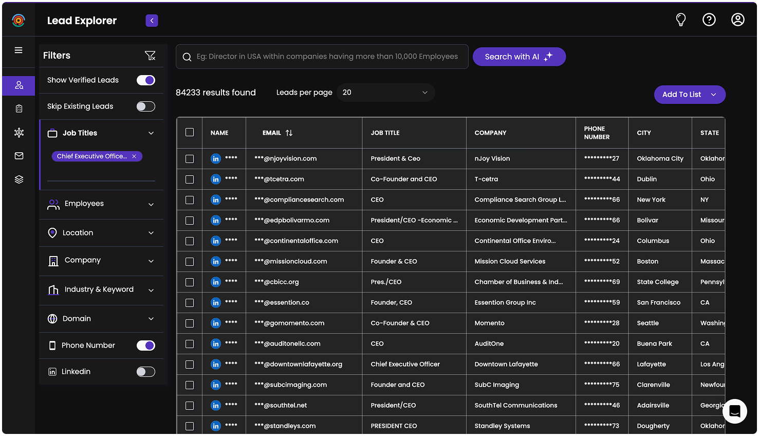 Lead Explorer UI